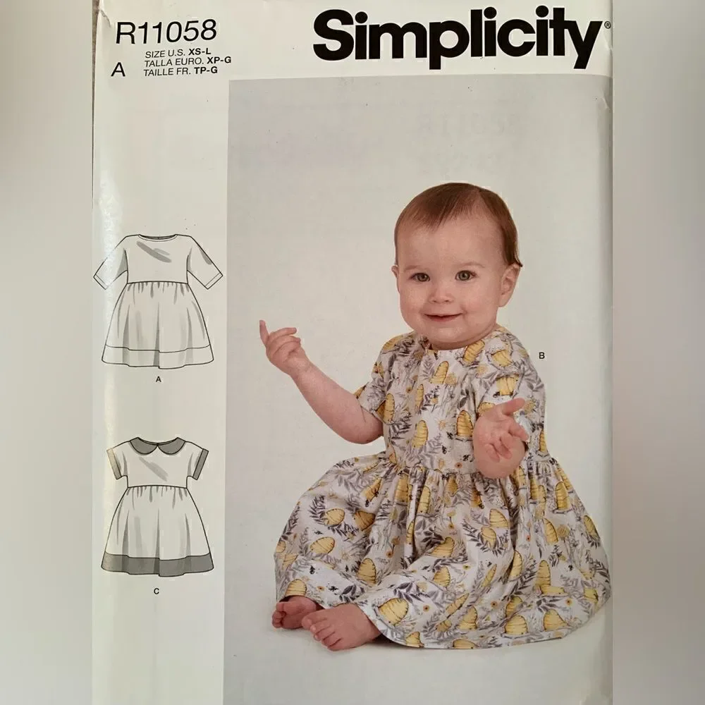 Simplicity size Large baby dress sewing pattern